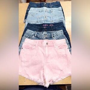 Pink and Blue Denim Shorts Collection 6 shorts